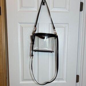 Clear Crossbody Bag with Black Trim